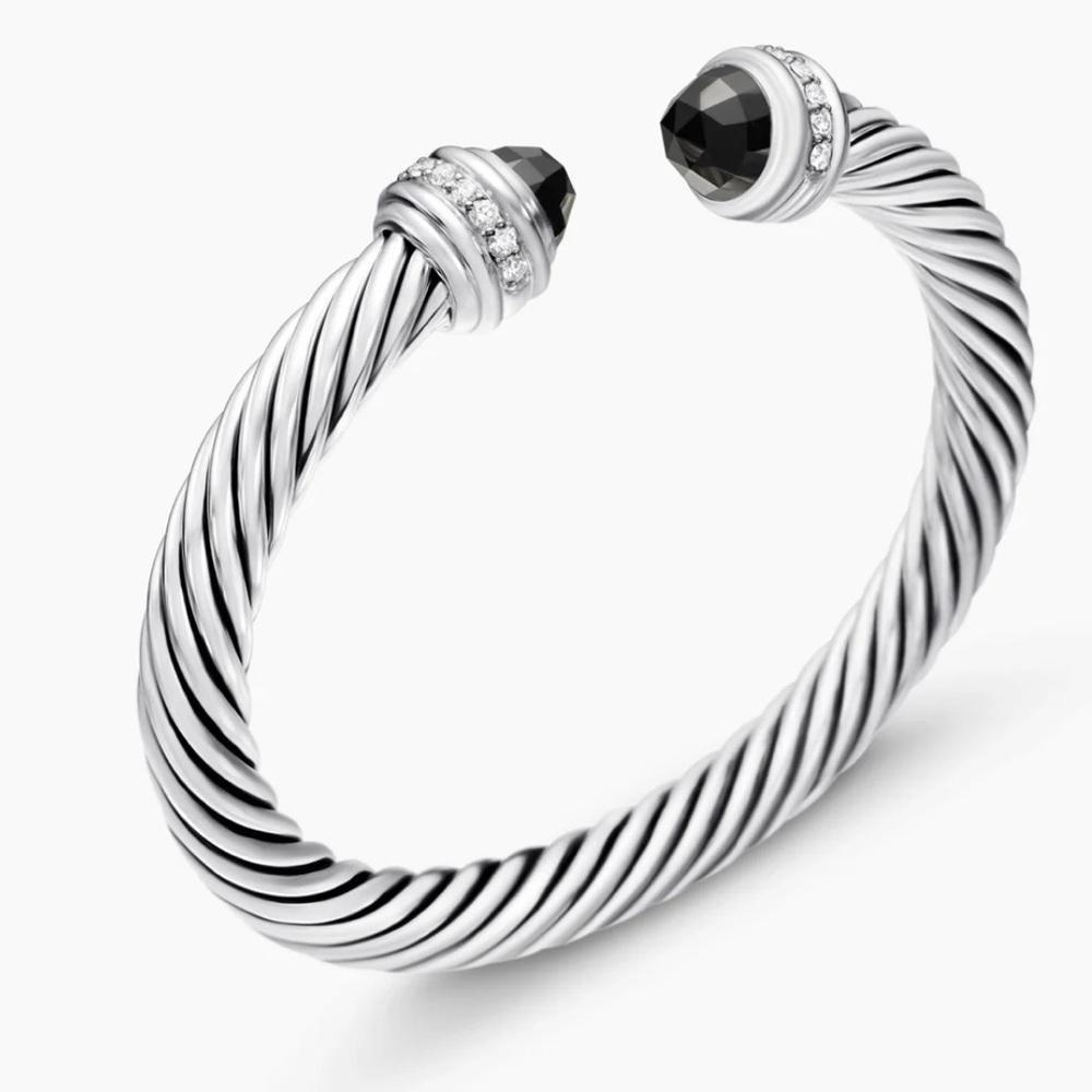 David Yurman Classic Cable Bracelet with Black Onyx and diamond accents - Picture 3 of 12
